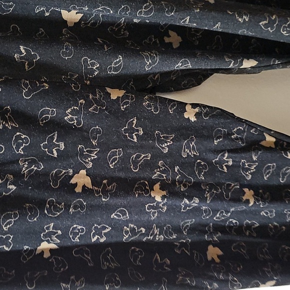 Black Lularoe Leggings With Brown Doves/birds. Tc - Picture 1 of 3